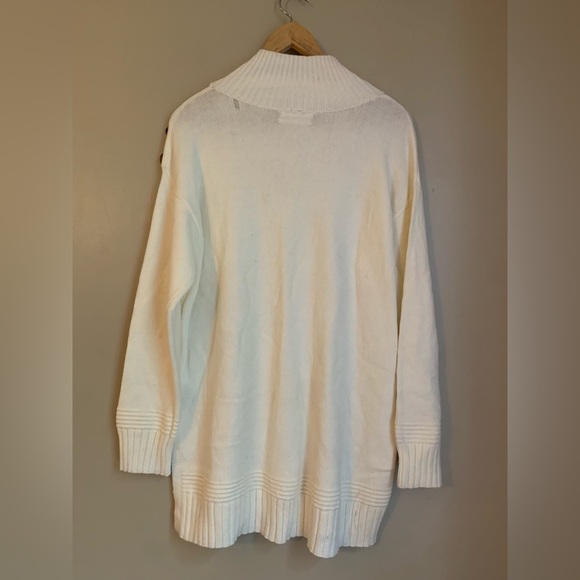 Anthropologie Sweater cream Ivory buttons oversize minimalist - Picture 7 of 10